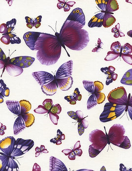 TT4458 Butterflies (Ivory)  (per metre)