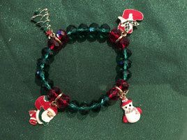 Bracelet - Red  Green - Santa, Snowman, Stocking, Tree
